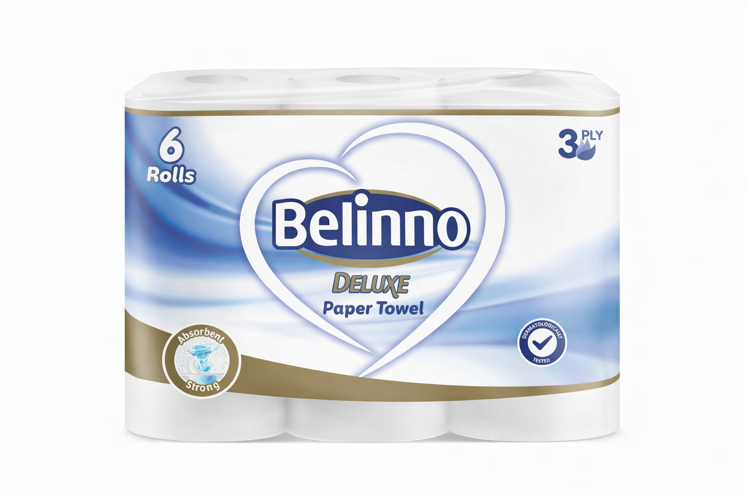 Паперові рушники Belinno (Белінно) Deluxe (Делюкс) 6 рулонів